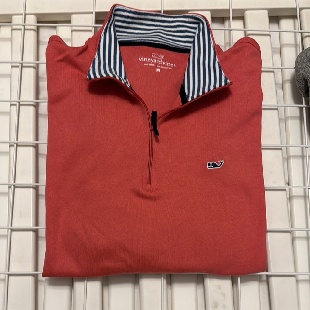 Vineyard Vines Salmon Quarter-Zip Shirt Medium